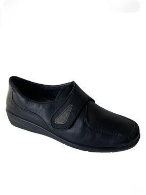 RHODE Black Leather Comfort Shoe Hook and Loop Closure Women's Size 7